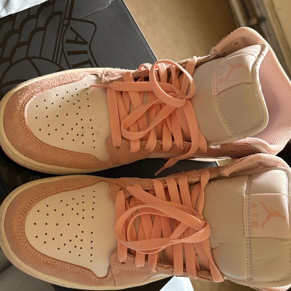 Jordan High Top Sneakers in Pink and White - Picture 7 of 10